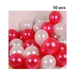 Balloon Junction Metallic Balloons Pack of 50 - Red & White-picture-21