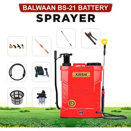 balwaan krishi BS-21 Battery & Manual Sprayer Pump 12Vx8A 2 in 1 Knapsack Agriculture Sprayer 18 L Tank Sprayer image 1