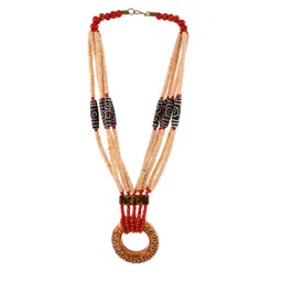 Bamboo Tree Jewels Red & Maroon Tribal Necklace-picture-22