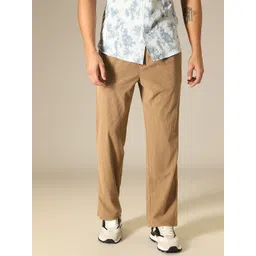 Banana Club Men Textured Striped Relaxed Corduroy Trousers-picture-32