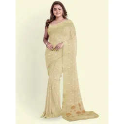 Banarasi Silk Works Beige Cotton Woven Saree With Unstitched Blouse-picture-35