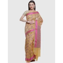 Banarasi Silk Works Beige Silk Woven Saree With Unstitched Blouse-picture-28