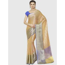 Banarasi Silk Works Beige Woven Saree With Unstitched Blouse-picture-34