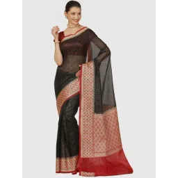 Banarasi Silk Works Black Cotton Woven Saree With Unstitched Blouse-picture-29