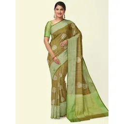 Banarasi Silk Works Brown Woven Saree With Unstitched Blouse-picture-26