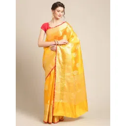 Banarasi Silk Works Gold Woven Saree with Blouse-picture-39