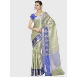 Banarasi Silk Works Green Woven Saree With Unstitched Blouse-picture-42