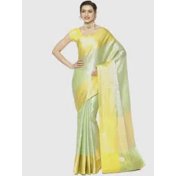 Banarasi Silk Works Green Woven Saree With Unstitched Blouse-picture-24