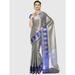 Banarasi Silk Works Grey Woven Saree With Unstitched Blouse-picture-24