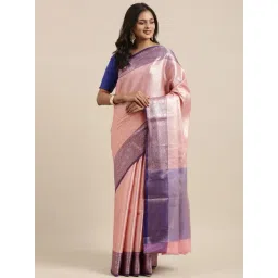 Banarasi Silk Works Pink Silk Woven Saree With Unstitched Blouse-picture-14