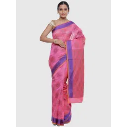 Banarasi Silk Works Pink Silk Woven Saree With Unstitched Blouse-picture-42