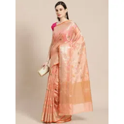 Banarasi Silk Works Pink Woven Saree with Blouse-picture-15
