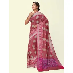 Banarasi Silk Works Pink Woven Saree With Unstitched Blouse-picture-27