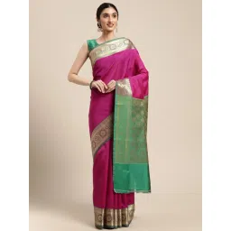 Banarasi Silk Works Pink Woven Saree With Unstitched Blouse-picture-36