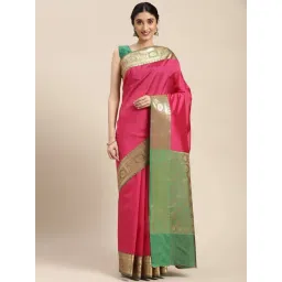 Banarasi Silk Works Pink Woven Saree With Unstitched Blouse-picture-32