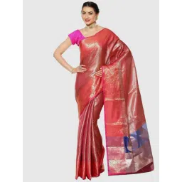 Banarasi Silk Works Pink Woven Saree With Unstitched Blouse-picture-19