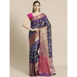Banarasi Silk Works  Woven Saree with Blouse-picture-35