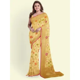 Banarasi Silk Works Yellow Cotton Woven Saree With Unstitched Blouse-picture-47
