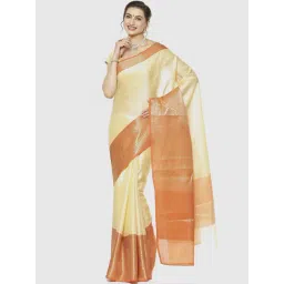 Banarasi Silk Works Yellow Woven Saree With Unstitched Blouse-picture-26