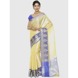 Banarasi Silk Works Yellow Woven Saree With Unstitched Blouse-picture-27