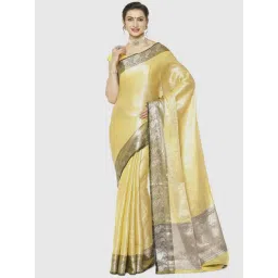 Banarasi Silk Works Yellow Woven Saree With Unstitched Blouse-picture-21
