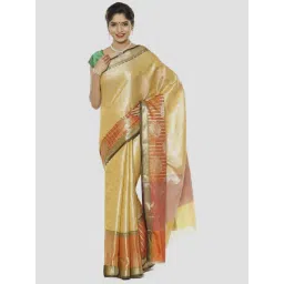 Banarasi Silk Works Yellow Woven Saree With Unstitched Blouse-picture-34