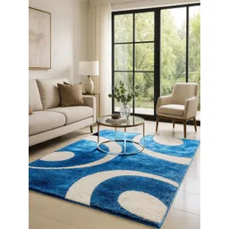Banchmark Home Furnishings Blue Abstract Anti-Skid Woolen Carpet-picture-31