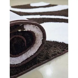 Banchmark Home Furnishings Brown Abstract Anti-Skid Woolen Carpet image 4