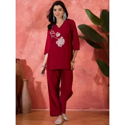 BANDIA Embroidered Pure Cotton Tunic with Trousers-picture-17