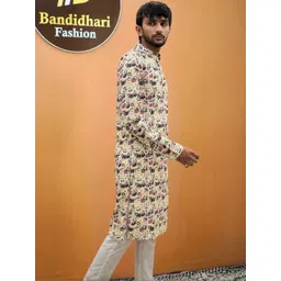 Bandidhari Fashion Men Embroidered Thread Work Kurta image 1