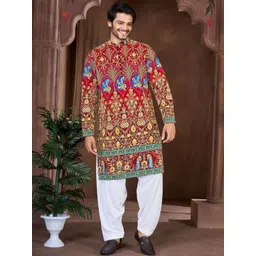 Bandidhari Fashion Men Ethnic Motifs Embroidered Thread Work Kurta-picture-19