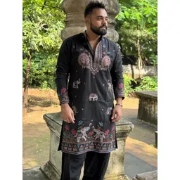 Bandidhari Fashion Men Ethnic Motifs Embroidered Thread Work Kurta-picture-18
