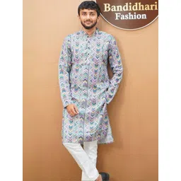 Bandidhari Fashion Men Printed Thread Work Kurta-picture-35