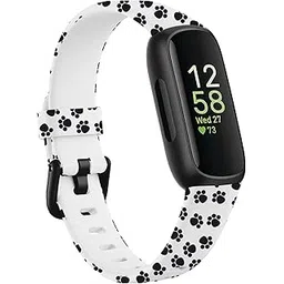 Bands Compatible with Fitbit Inspire 3 Band Replacement Soft Silicone Wristband Pattern Printed Strap for Inspire 3 Bands Women/Men (Dog paws)-picture-10