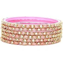 bangleskart ALL EYES ON YOUR HANDS Stones Studded Latest Fashion Jewellery Kundan Glossy Glass Bangles Set For Women & Girls (Pack of 12)-picture-39