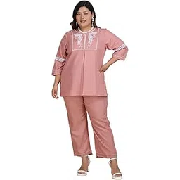 bani women Plus Size Womens Co-ord Set with Vertical Lace Panels and Shirt Collar | 2 Pec Out Fit Dress | Outerwear Dress-picture-40