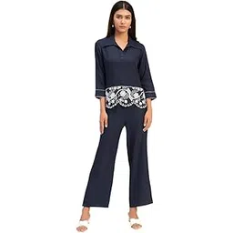 bani women Women's Forest Green Embroidered Shirt & Pant Co-ord Set | Women’s co-ord set | Embroidered shirt set | 2 Pec Tunic with Pant | Koren Style Co-ord Set-picture-12