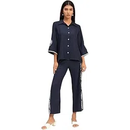 bani women Women's Forest Green Embroidered Shirt & Pant Co-ord Set | Women’s co-ord set | Embroidered shirt set | 2 Pec Tunic with Pant | Koren Style Co-ord Set-picture-29