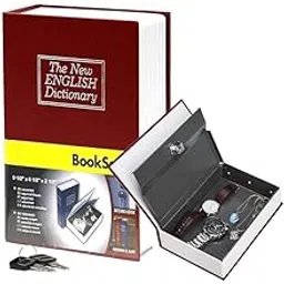 Secret Book Safe Stainless Steel Hidden SAFE LOCK Dictionary Jewelry Box with 2 Keys, Storage Vault Box, Jewellery, Cash Locker for Home and Office (SMALL) Multicolor Pack-1(SIZE-18,11.5,5.5)-image-43