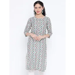 BANJARA INDIA Floral Woven Design Gotta Patti Straight Kurta-picture-28