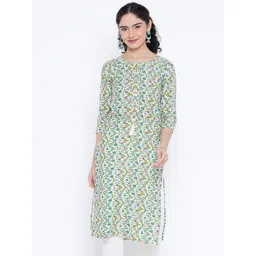 BANJARA INDIA Floral Woven Design Gotta Patti Straight Kurta image 1