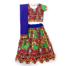 BANJARA INDIA Girls Embroidered Thread Work Ready to Wear Lehenga & Blouse With Dupatta-picture-30