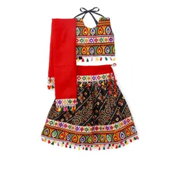 BANJARA INDIA Girls Embroidered Thread Work Ready to Wear Lehenga & Blouse With Dupatta-picture-22