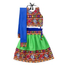 BANJARA INDIA Girls Embroidered Thread Work Ready to Wear Lehenga & Blouse With Dupatta-picture-16
