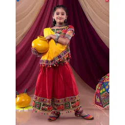 BANJARA INDIA Girls Embroidered Thread Work Ready to Wear Lehenga & Blouse With Dupatta-picture-20