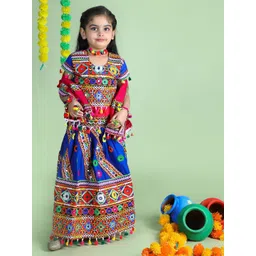 BANJARA INDIA Girls Embroidered Thread Work Ready to Wear Lehenga & Blouse With Dupatta-picture-25