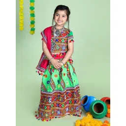 BANJARA INDIA Girls Embroidered Thread Work Ready to Wear Lehenga & Blouse With Dupatta-picture-35