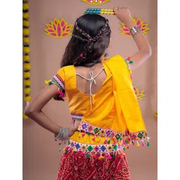 BANJARA INDIA Girls Embroidered Thread Work Ready to Wear Lehenga & Blouse With Dupatta image 4