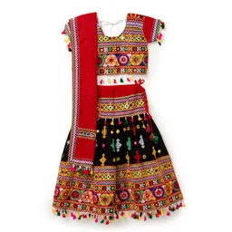 BANJARA INDIA Girls Ethnic Motif Embroidered Ready to Wear Lehenga & Blouse With Dupatta-picture-46