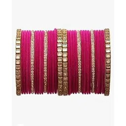 Banke Bihari Gold Plated Zircon Stones And Beads Studded Fashion Jewellery Metal Bangles Set For Women & Girls - Pack of 32-picture-16